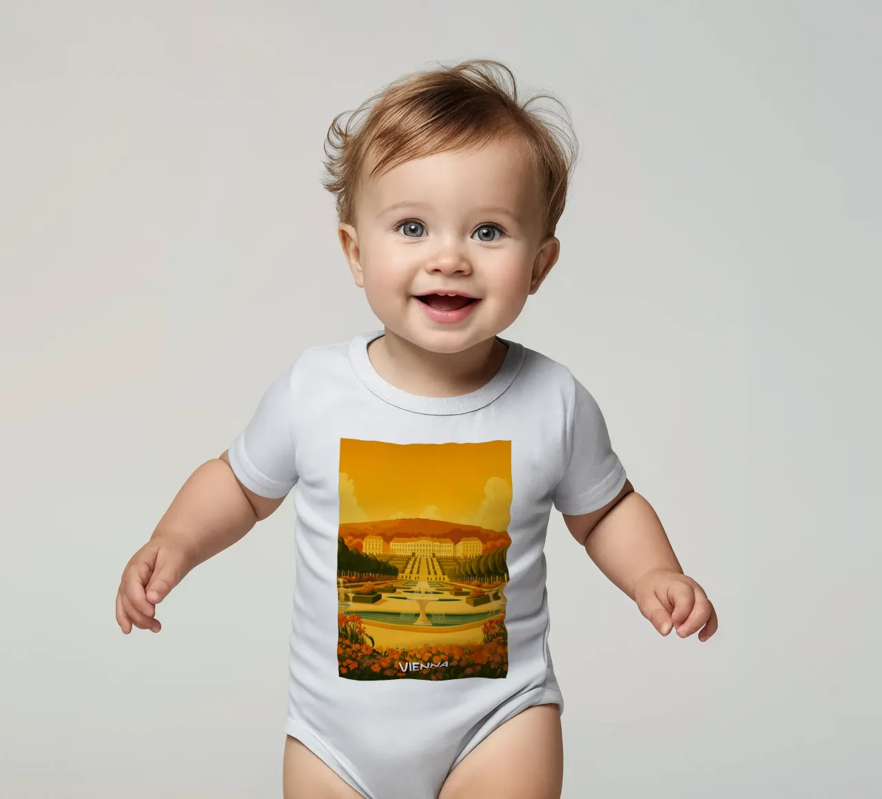 wien skyline vektor malerei Kurzarm Babybody von adzkiya