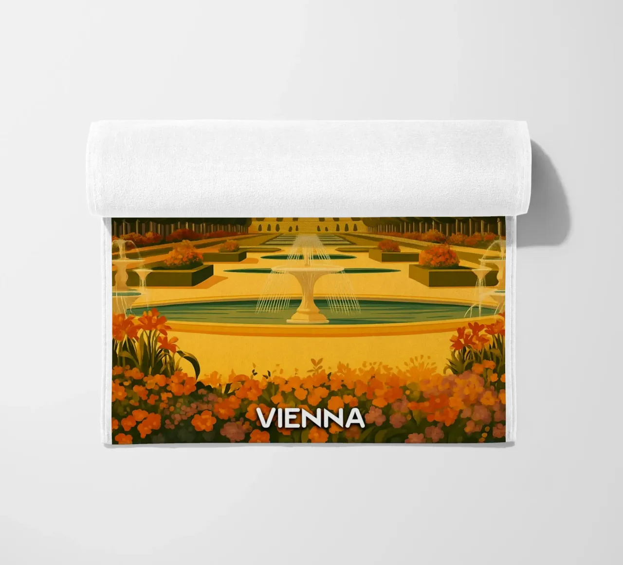 skyline wenen vector schilderij strandhanddoek van adzkiya