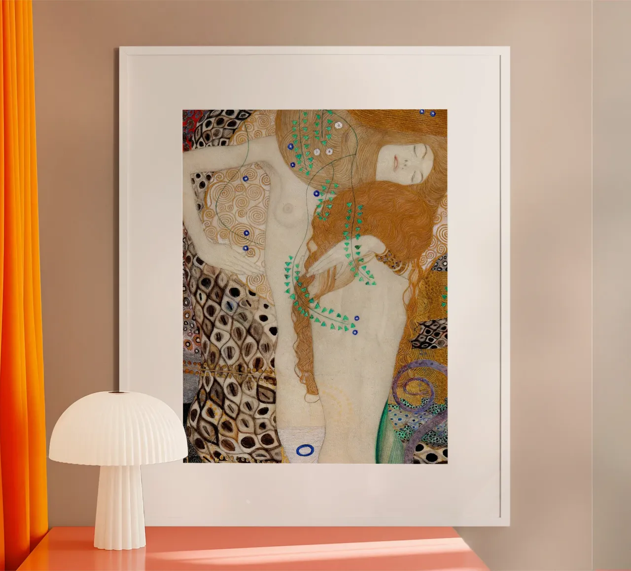 Les serpents chez Gustav Klimt poster avec cadre en aluminium de DuncanBennett shop