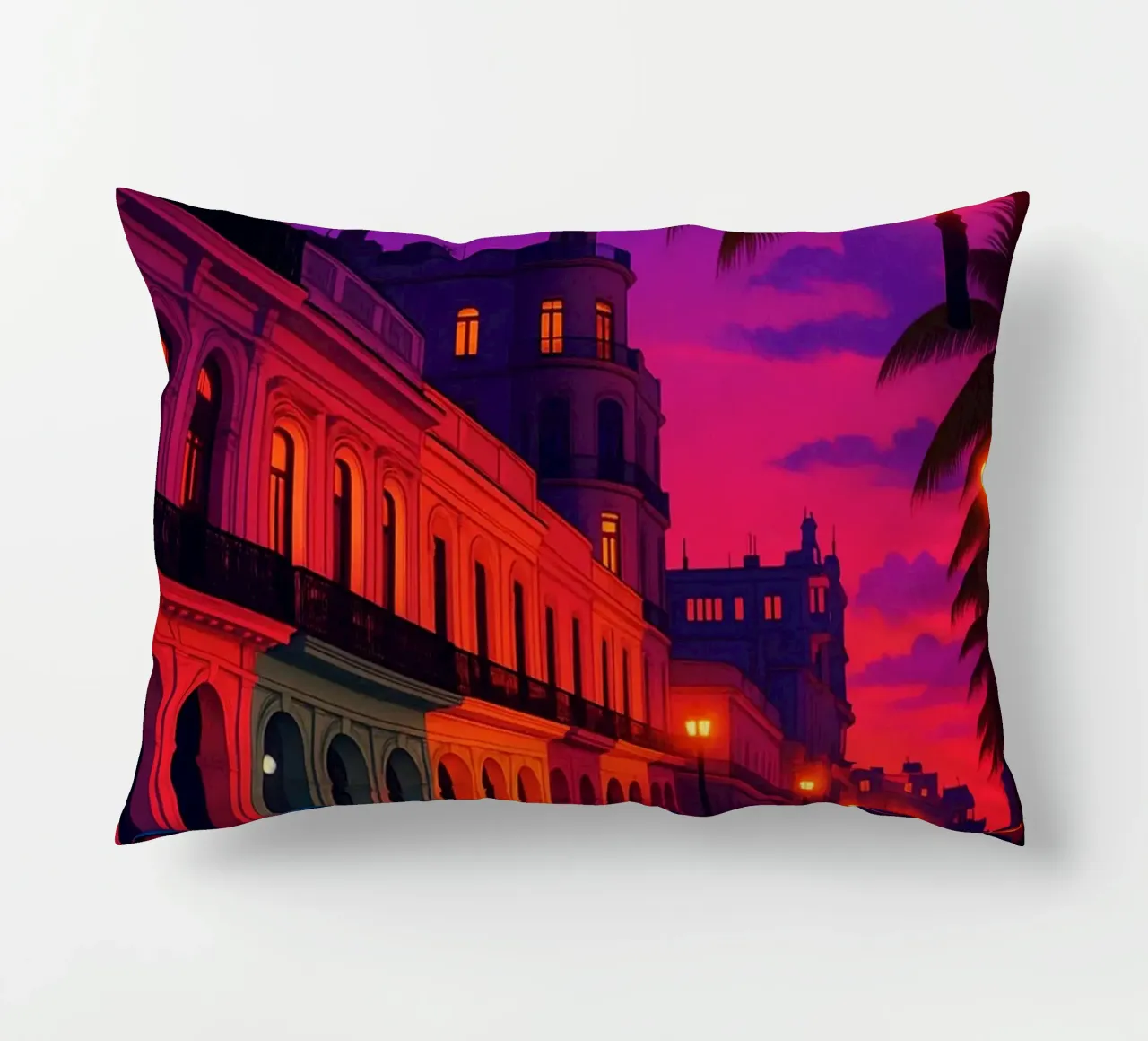 pittura vettoriale dello skyline dell'avana cuscino da adzkiya