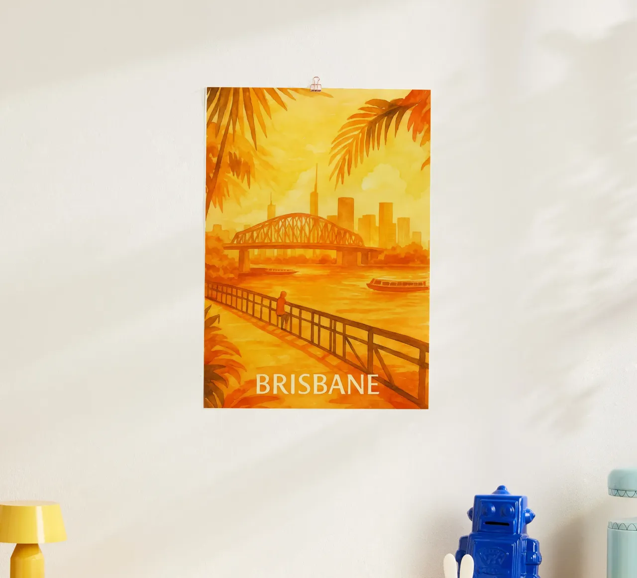 pittura della città di brisbane poster con telaio in alluminio da Allghaniz