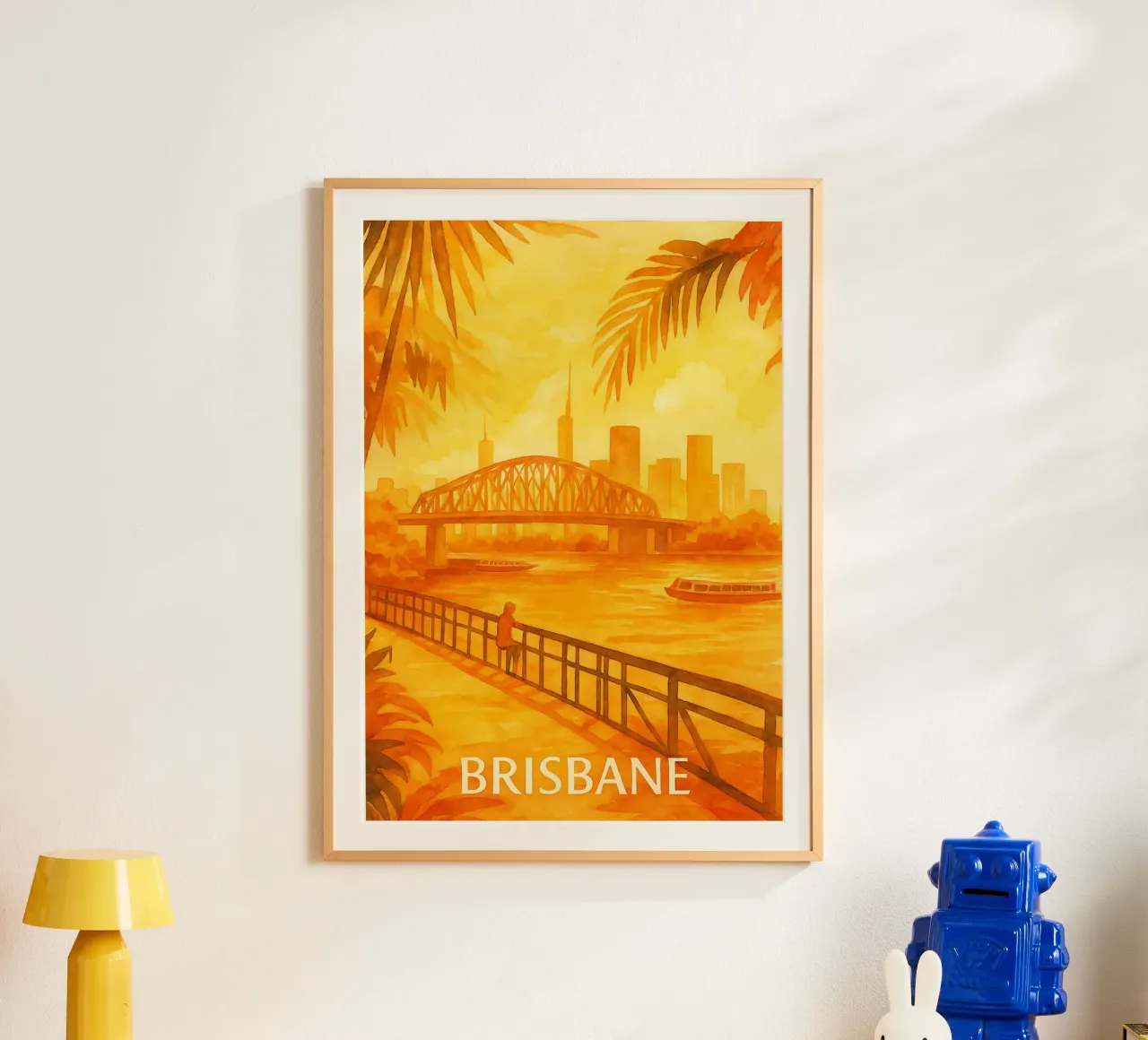 pittura della città di brisbane poster con telaio in alluminio da Allghaniz