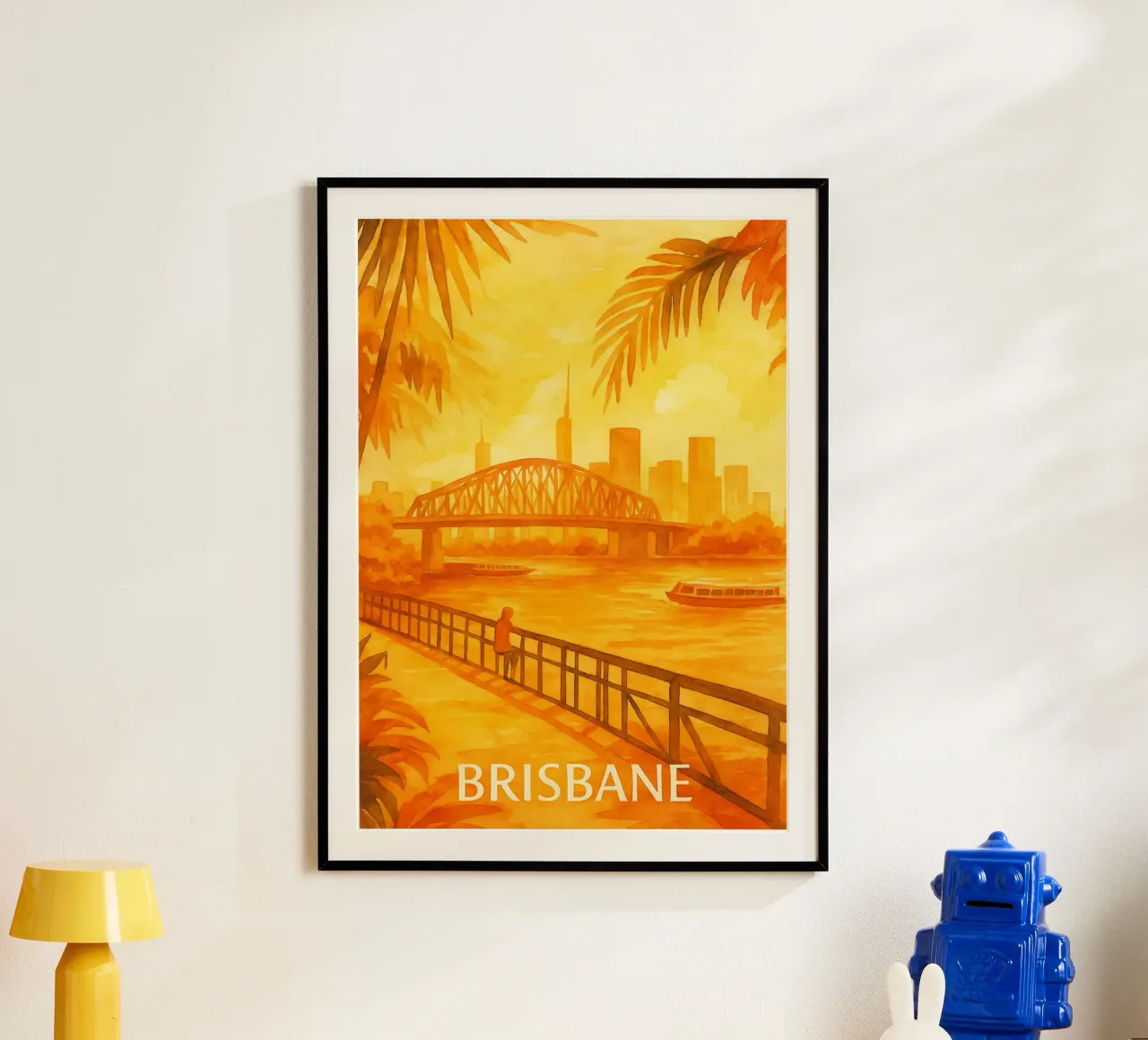 pittura della città di brisbane poster con telaio in alluminio da Allghaniz