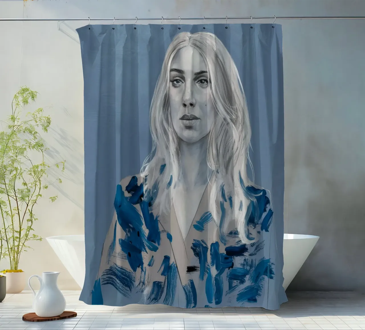 Sguardo al flusso di platino tenda da doccia da Vivid Reverie
