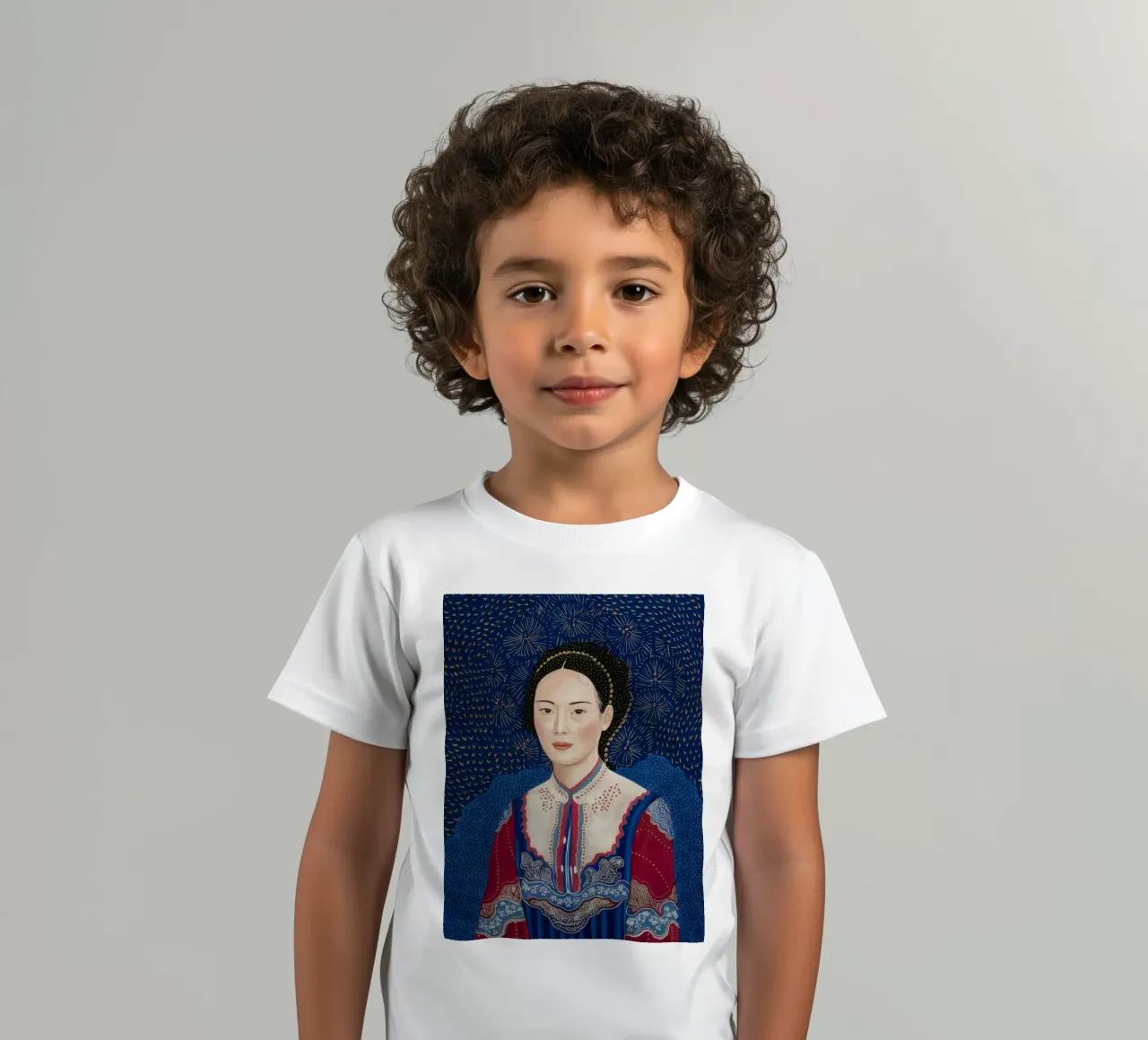 Regal Dot Damask kids t-shirt by Vivid Reverie