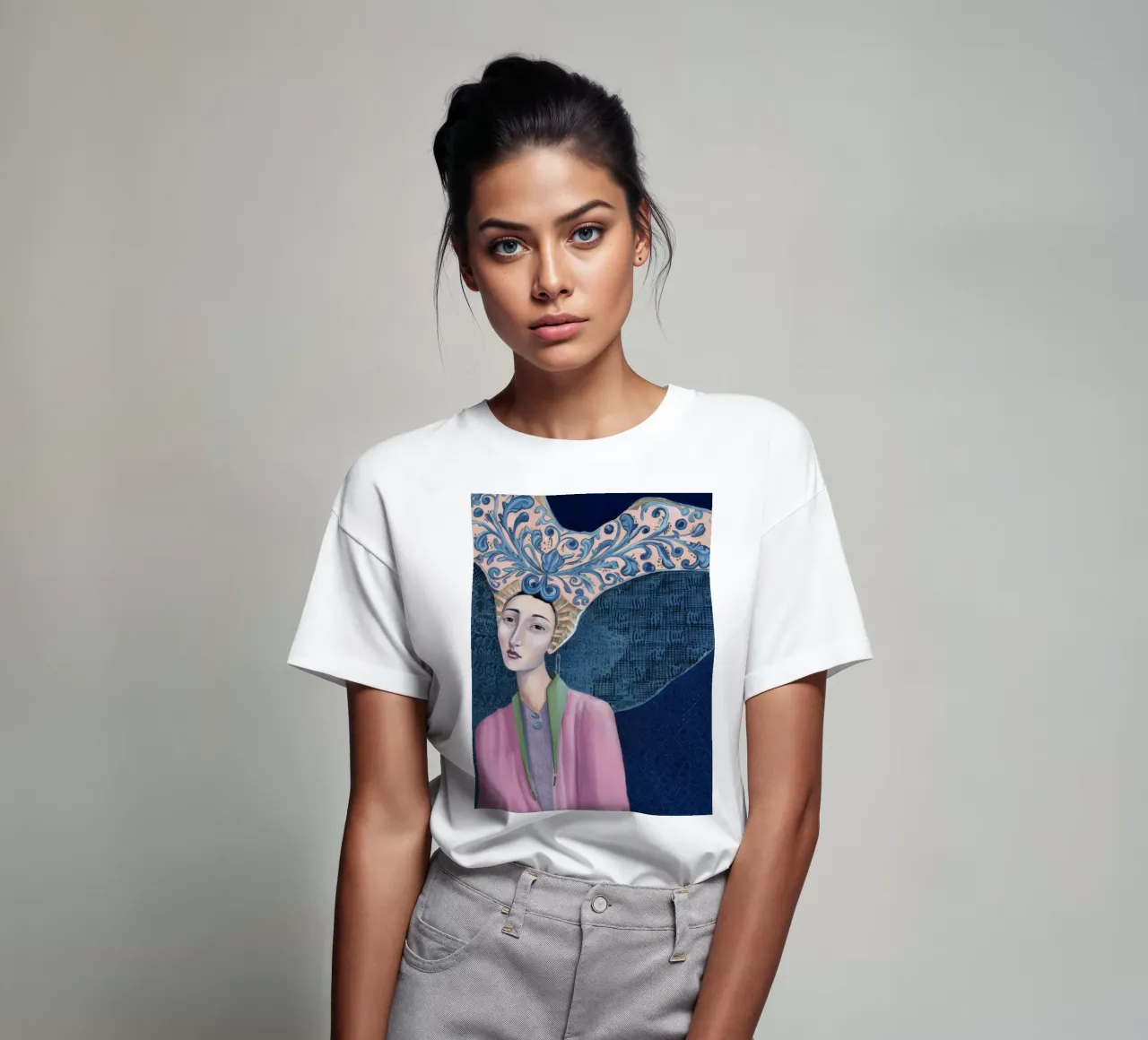 Azure Weave Headdress t-shirt by Vivid Reverie