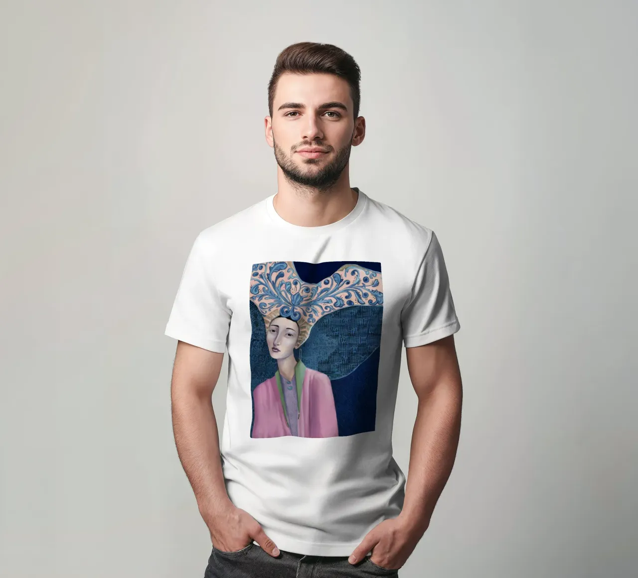 Azure Weave Headdress t-shirt by Vivid Reverie