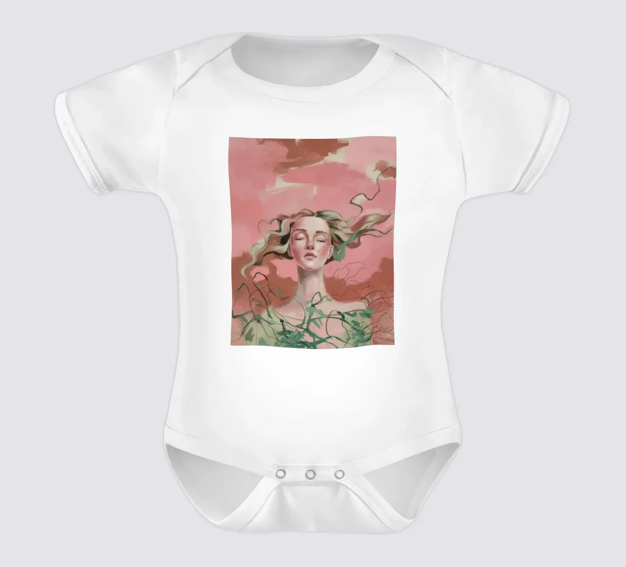 Anima gemella con nastro body neonato maniche corte da Vivid Reverie