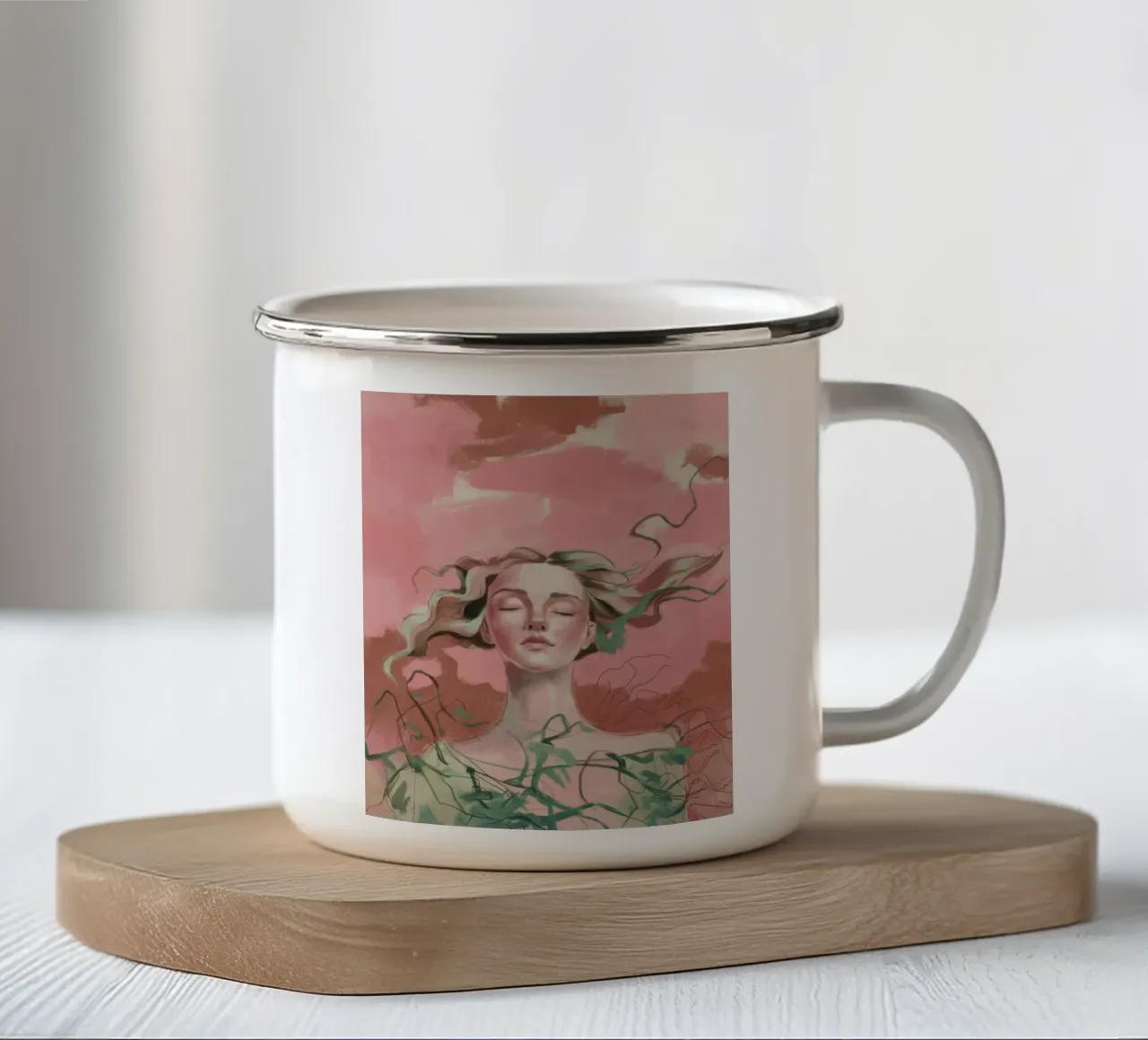Anima gemella con nastro tazza in smalto da Vivid Reverie