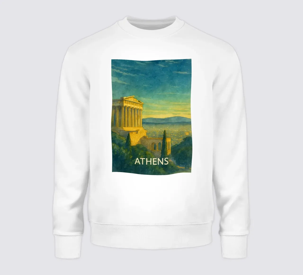 pittura della città di atene ilustrazione felpa da Allghaniz