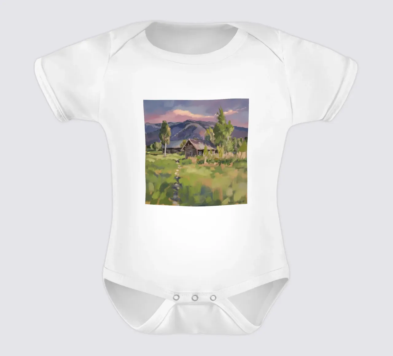 Homestead's Abendlicht Kurzarm Babybody von Radiance Landscape