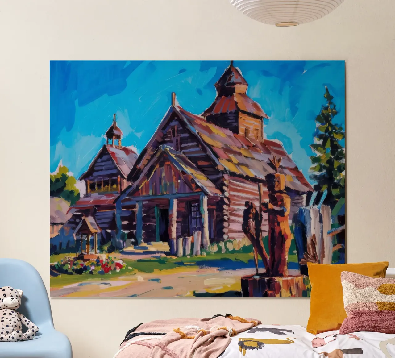 Patrimonio della chiesa in legno poster con telaio in alluminio da Lush Essence