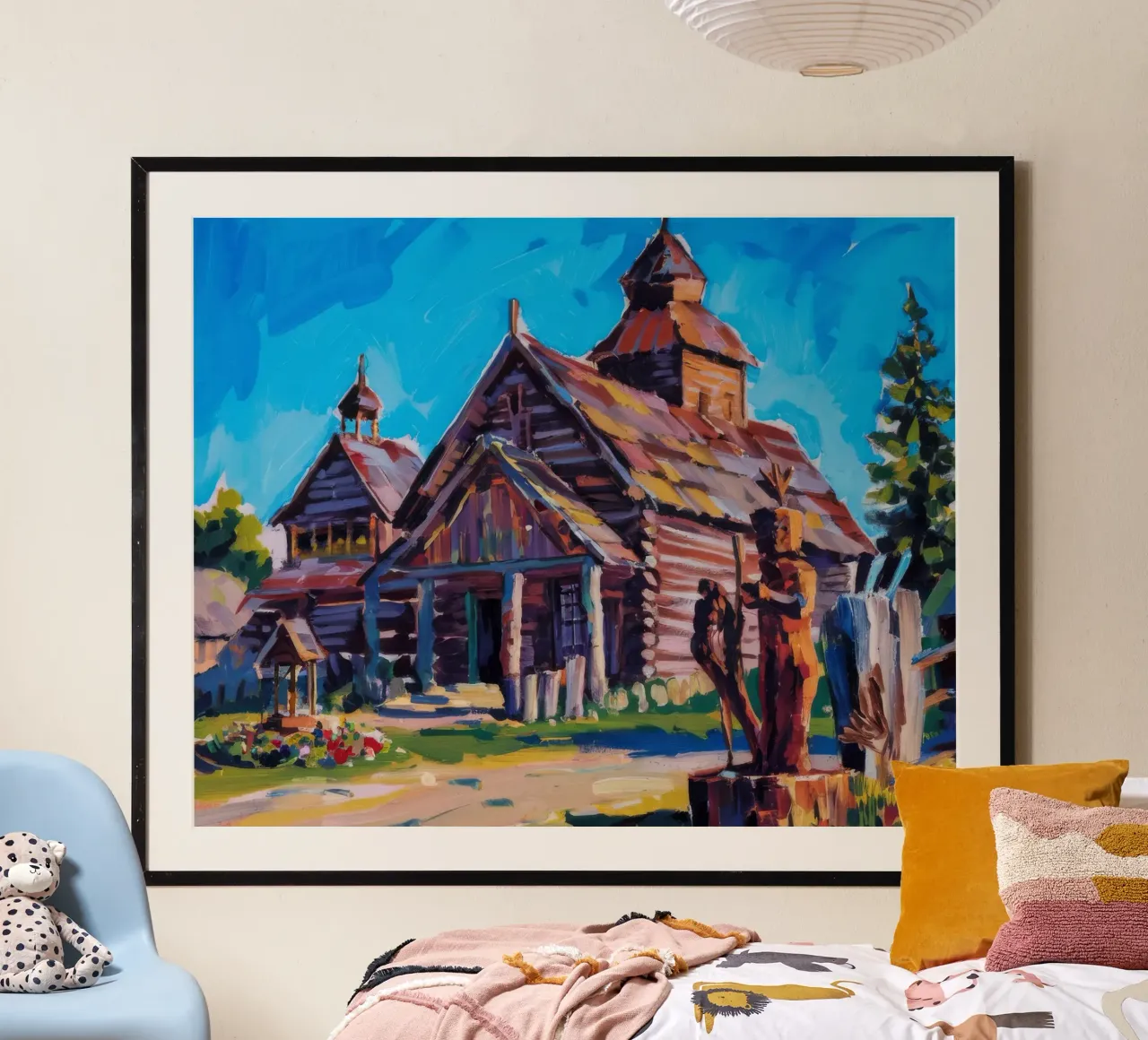 Patrimonio della chiesa in legno poster con telaio in alluminio da Lush Essence