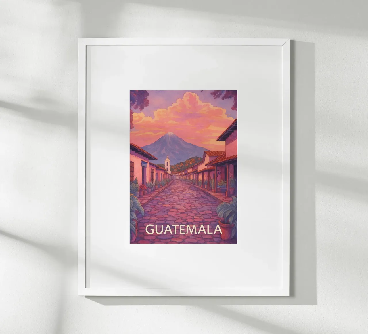 città del guatemala pittura ilustrazione poster con telaio in plastica da Allghaniz