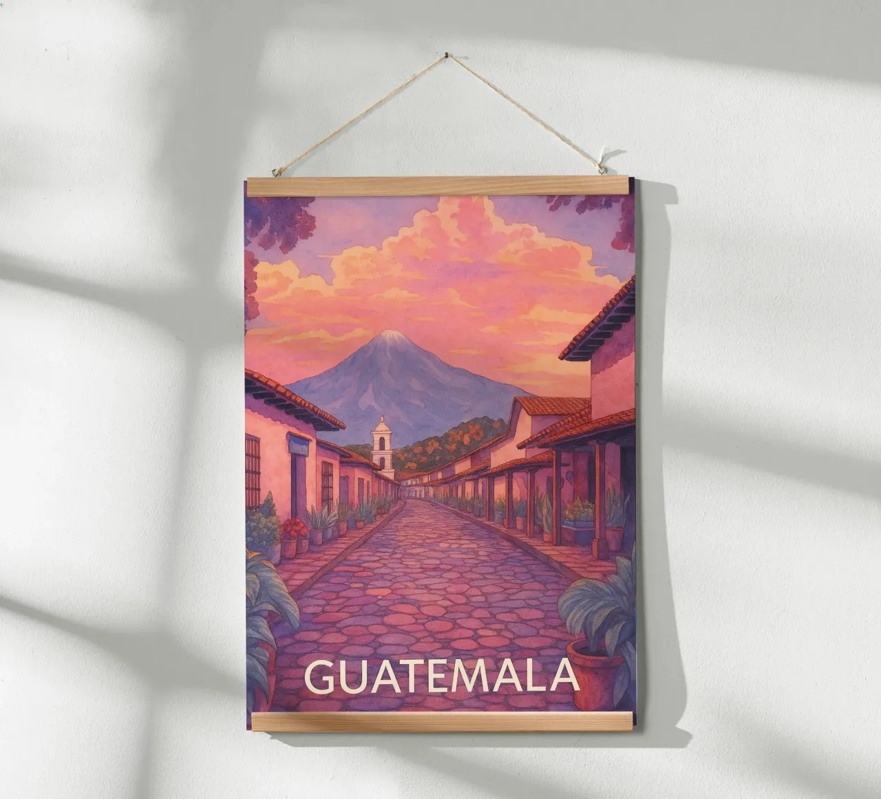 città del guatemala pittura ilustrazione poster con telaio in plastica da Allghaniz