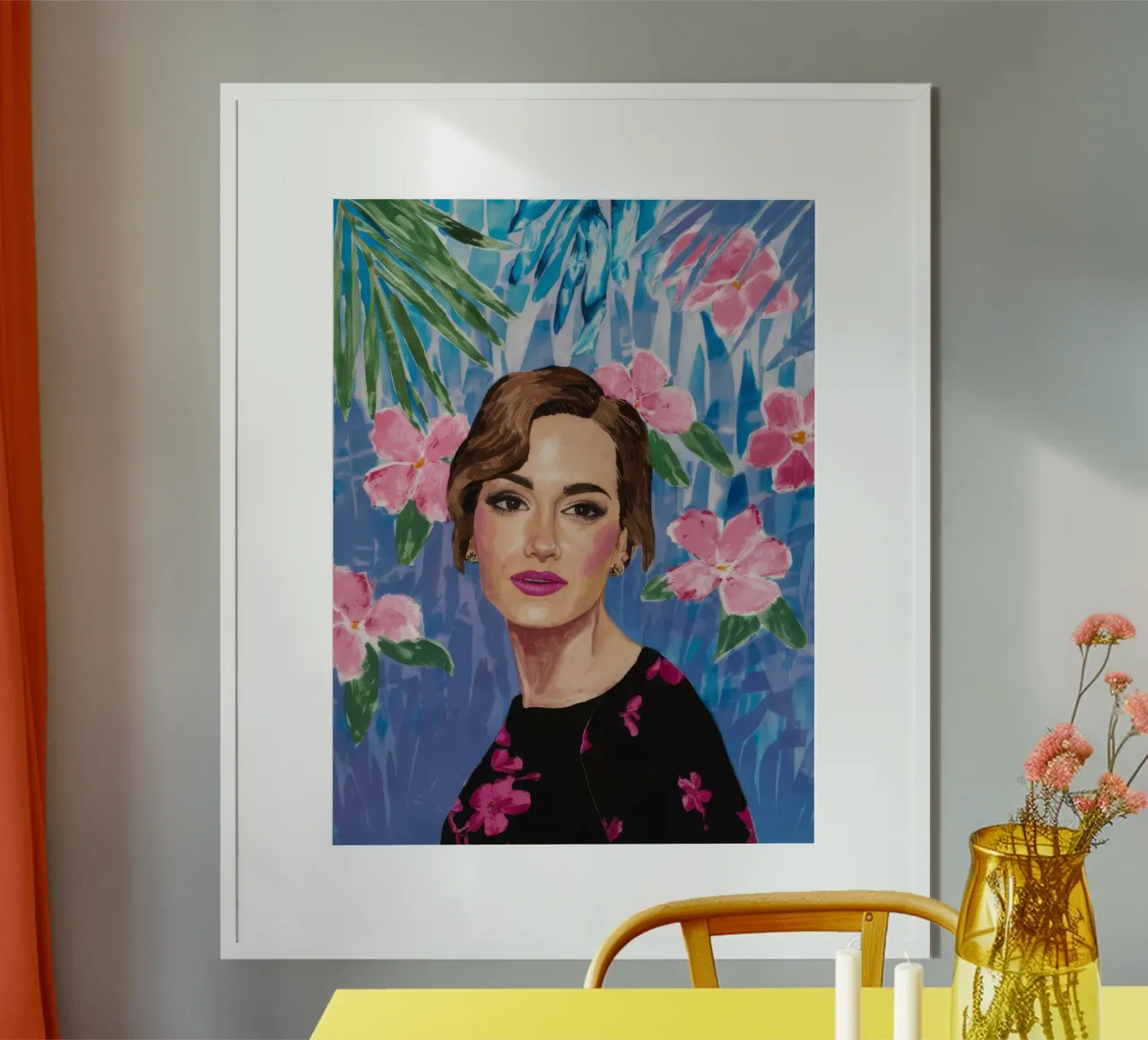 Petalo punto fiore poster con telaio in alluminio da Vivid Reverie