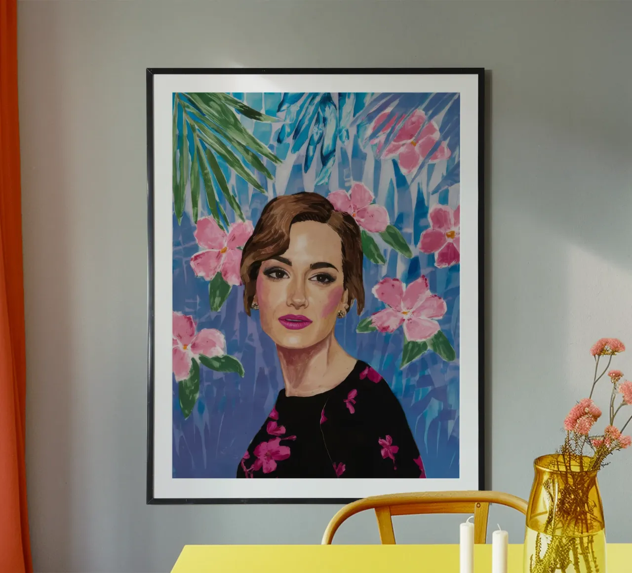 Petalo punto fiore poster con telaio in alluminio da Vivid Reverie