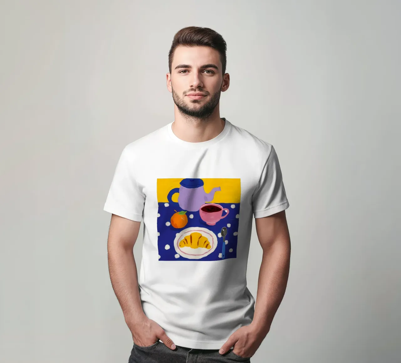 Caffè croissant viola t-shirt da Moonlite Desire