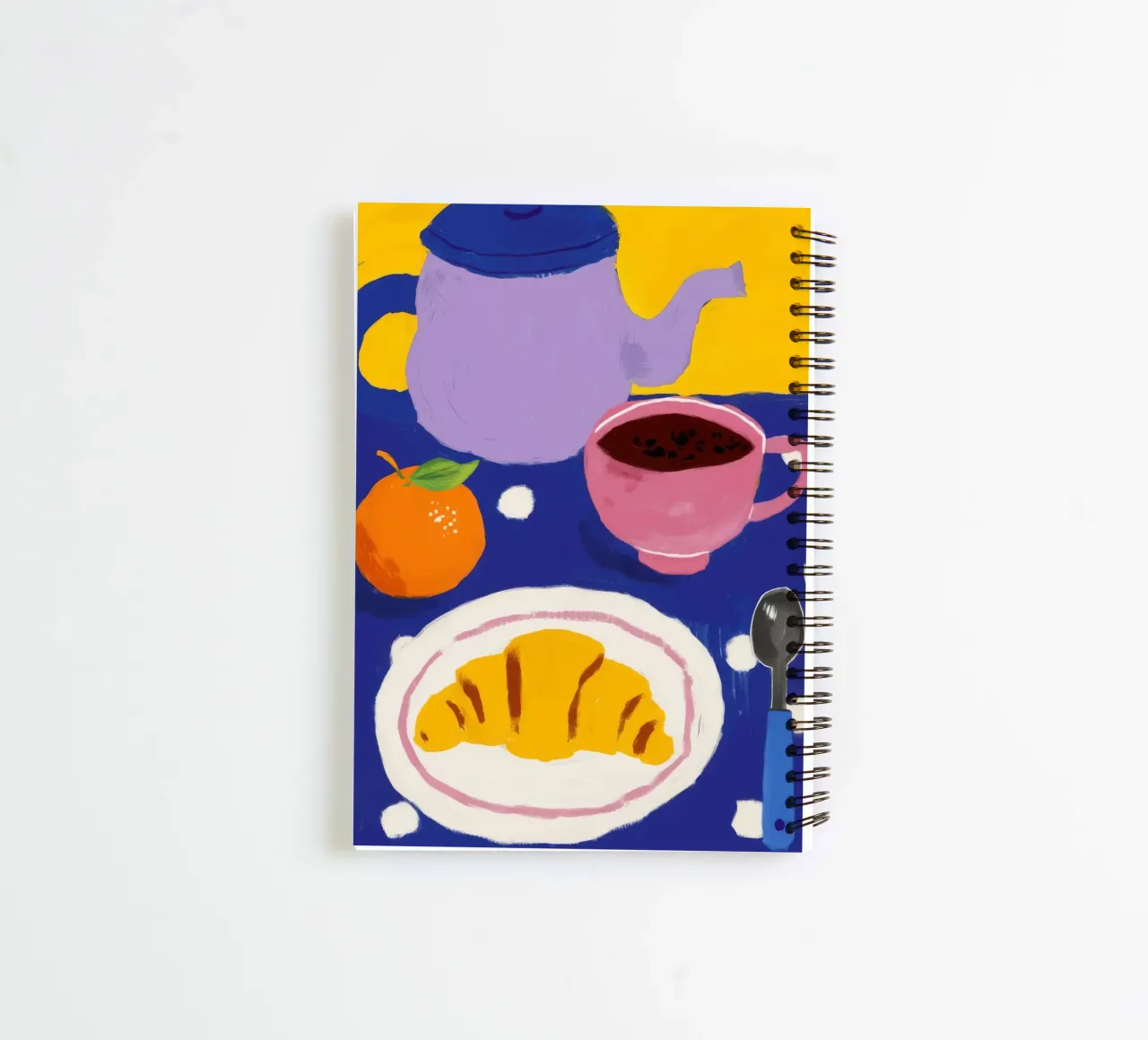 Purple Croissant Coffee spiral notebook by Moonlite Desire