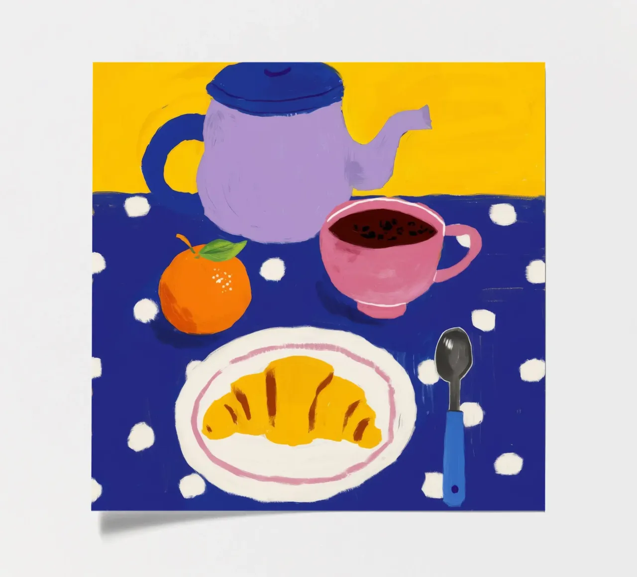 Purple Croissant Coffee sticker sheet by Moonlite Desire