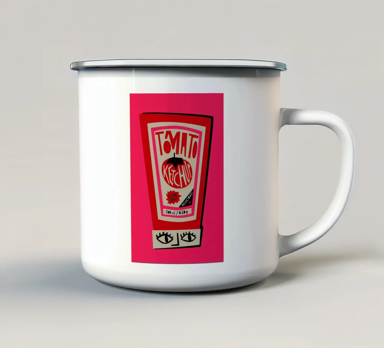 Tomato Ketchup tazza in smalto da Fox & Velvet