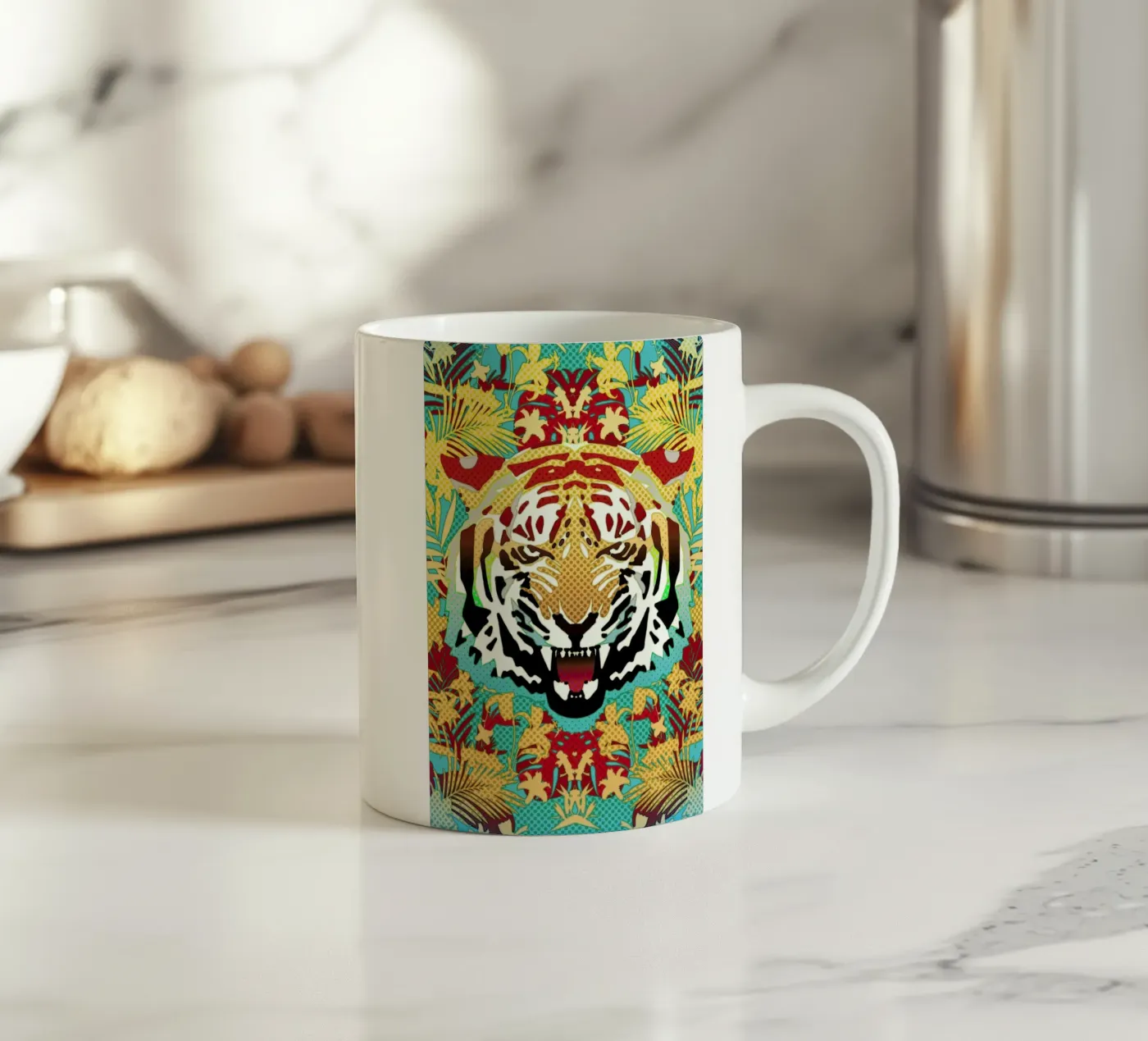 Tiger 2 ceramic mug by Ali Gulec