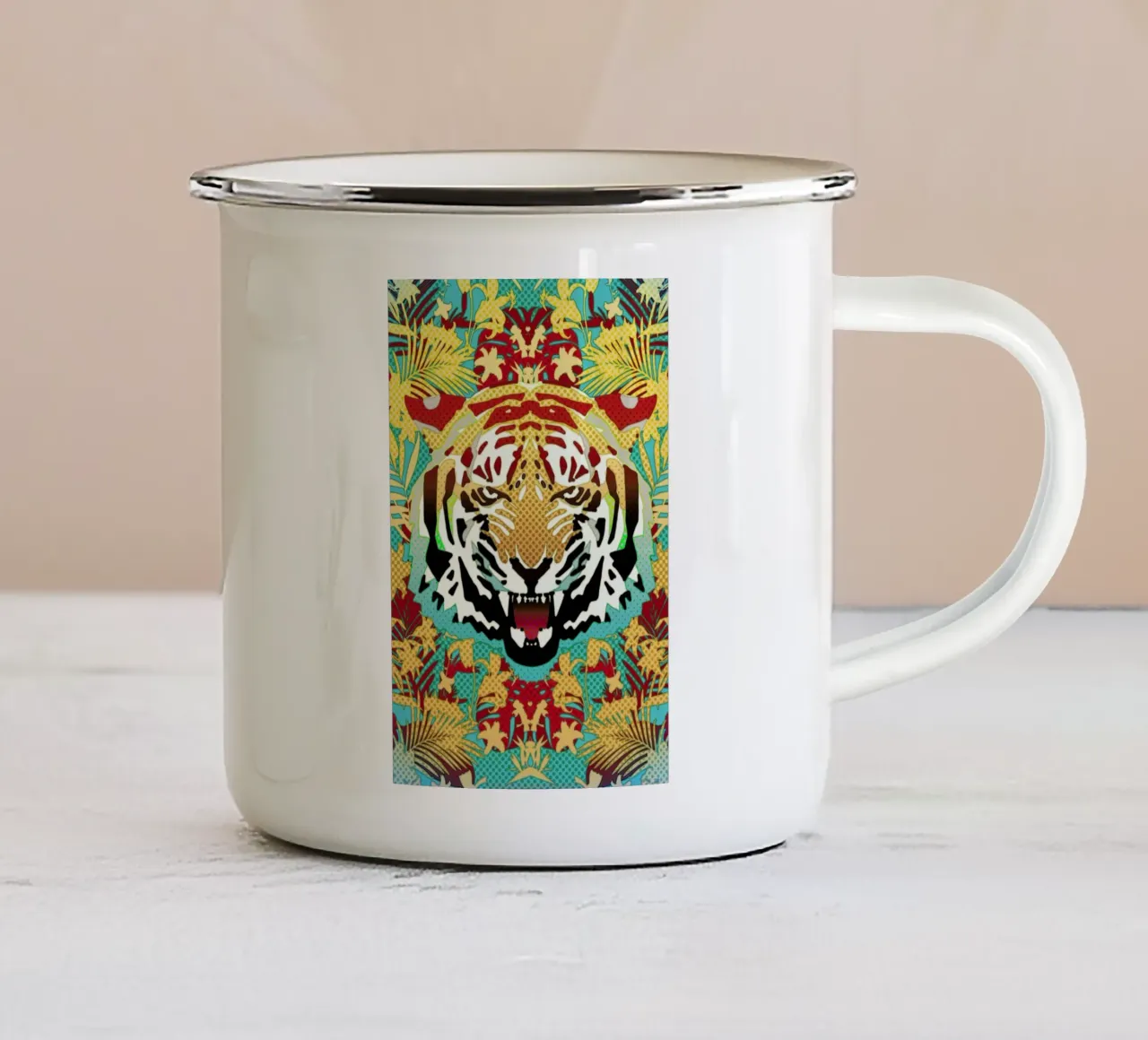 Tiger 2 enamel mug by Ali Gulec