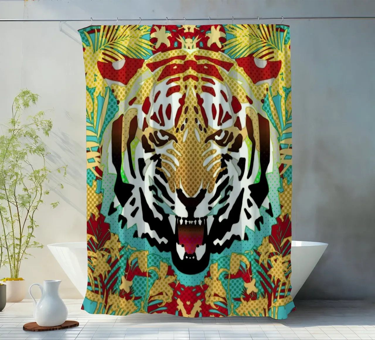 Tiger 2 shower curtain by Ali Gulec