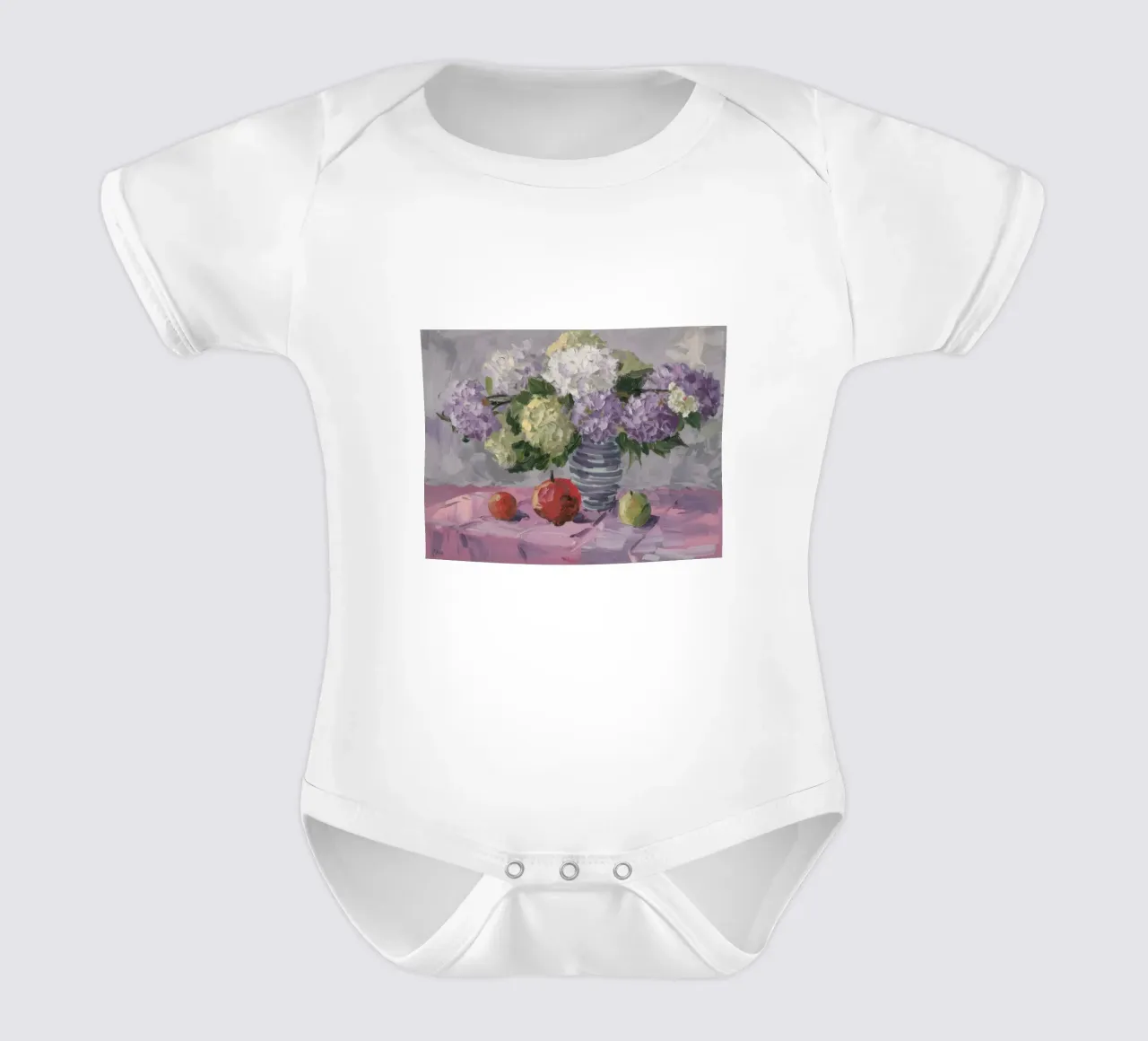 Hortensie Apfel Stille Kurzarm Babybody von Lush Essence