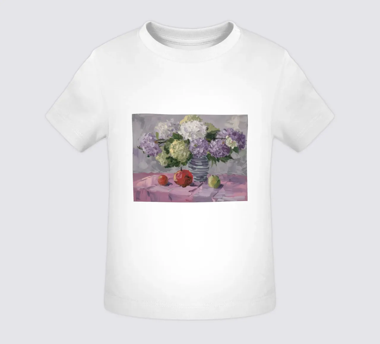Hydrangea Apple Stillness baby t-shirt by Lush Essence