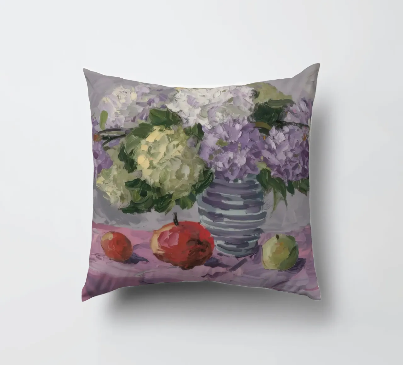 Hydrangea Apple Stillness decorative cushion by Lush Essence