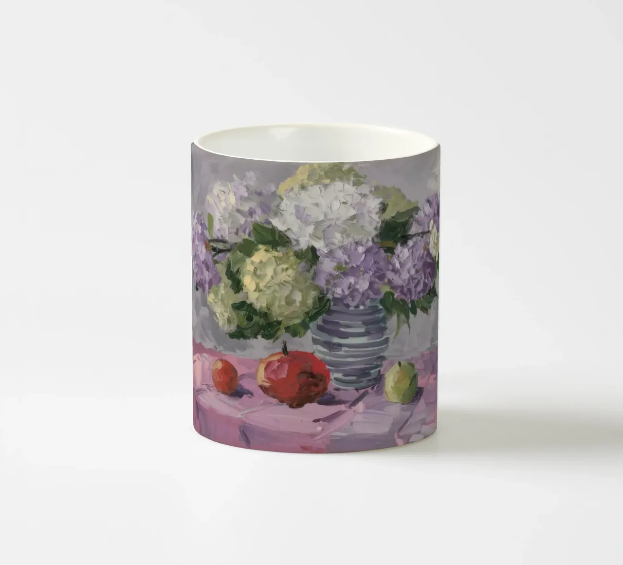 Hydrangea Apple Stillness ceramic mug by Lush Essence