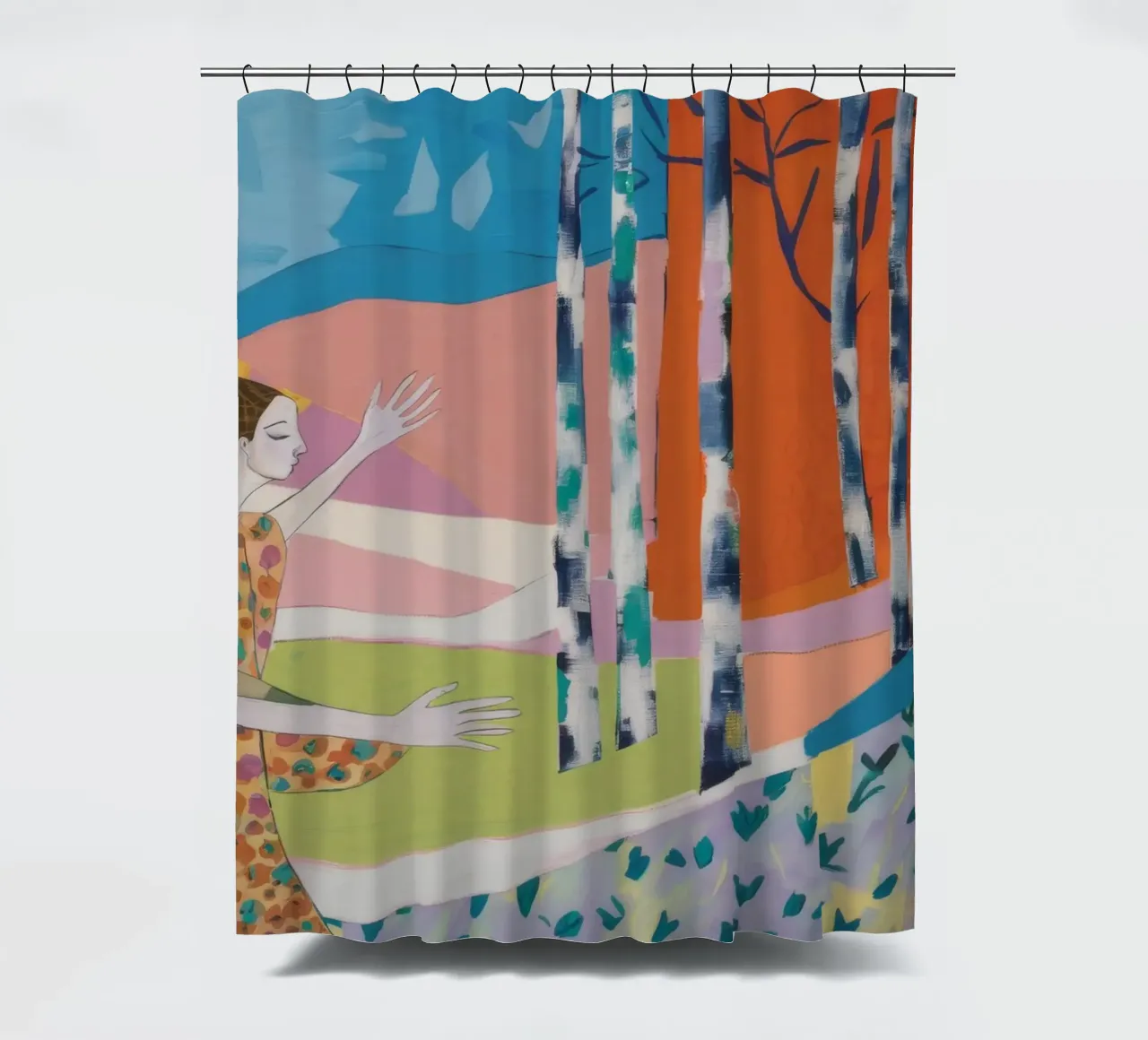 Balletto Grove a righe tenda da doccia da Vivid Reverie