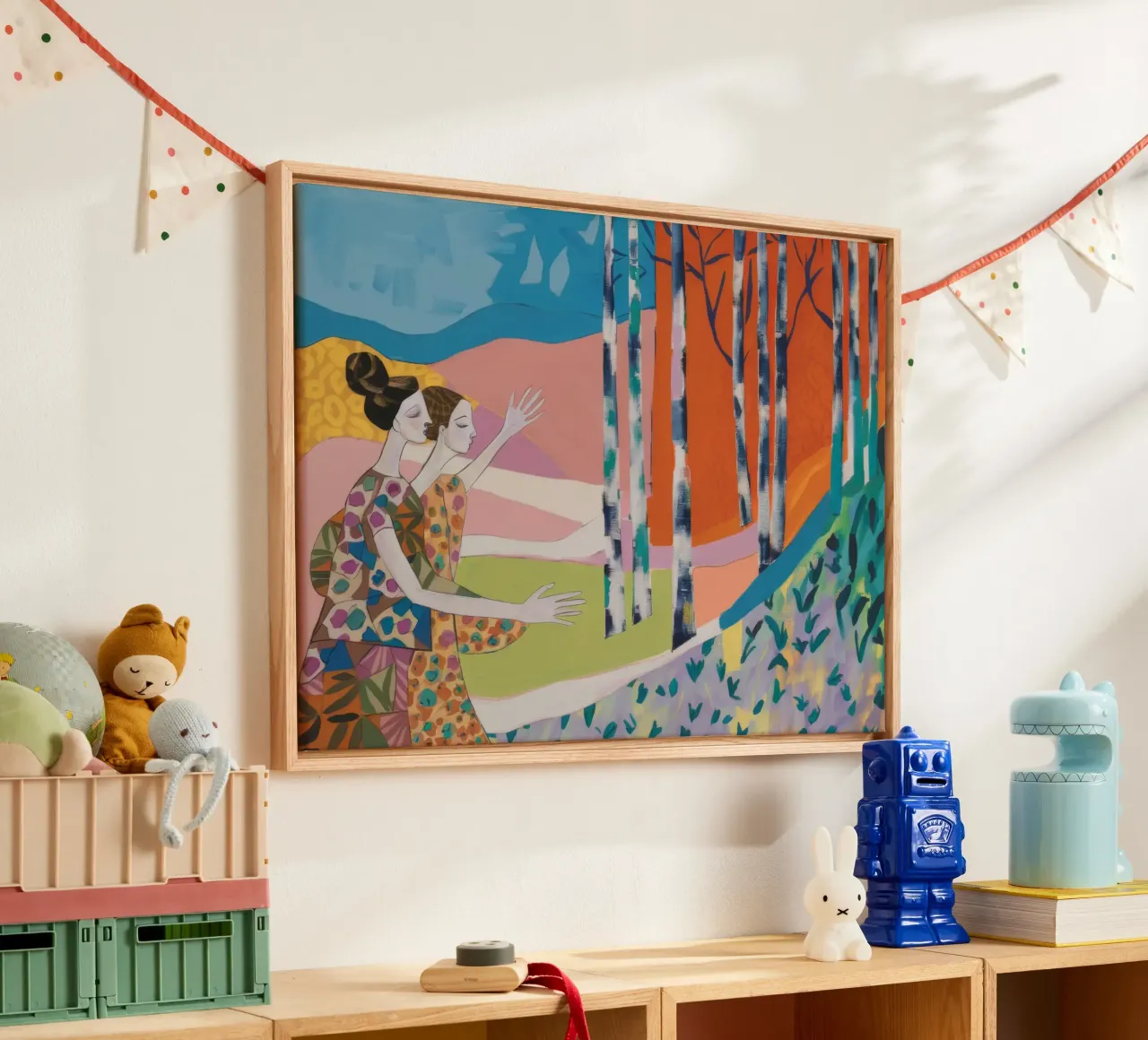 Balletto Grove a righe tela con Cornice a cassetta da Vivid Reverie