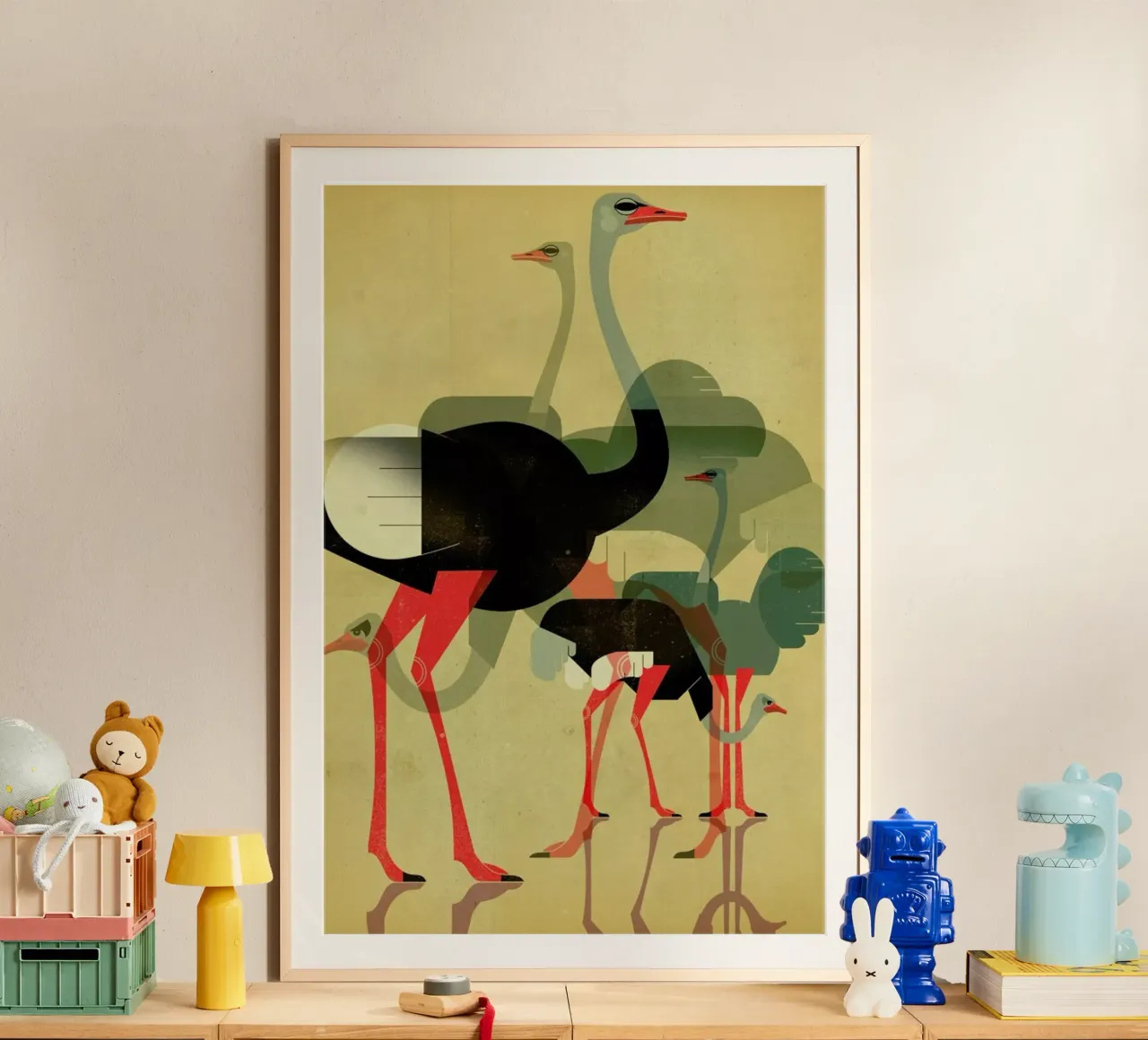 Ostriches carta hahnemühle da Dieter Braun