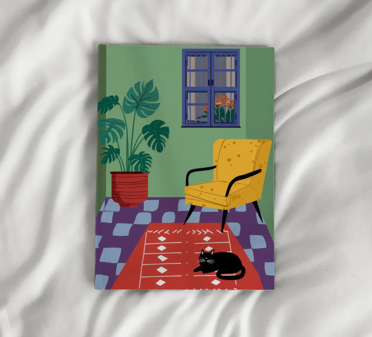 Chat de la chaise jaune carnet de notes de Moonlite Desire