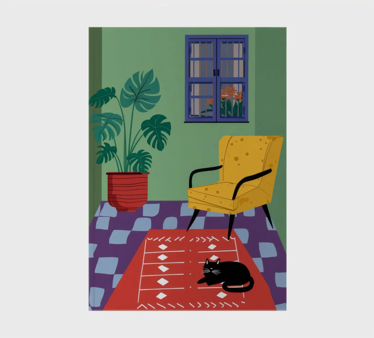 Chat de la chaise jaune carnet de notes de Moonlite Desire