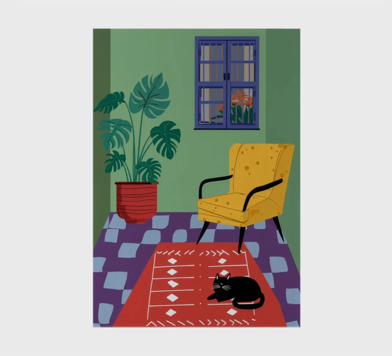 Chat de la chaise jaune carnet de notes de Moonlite Desire