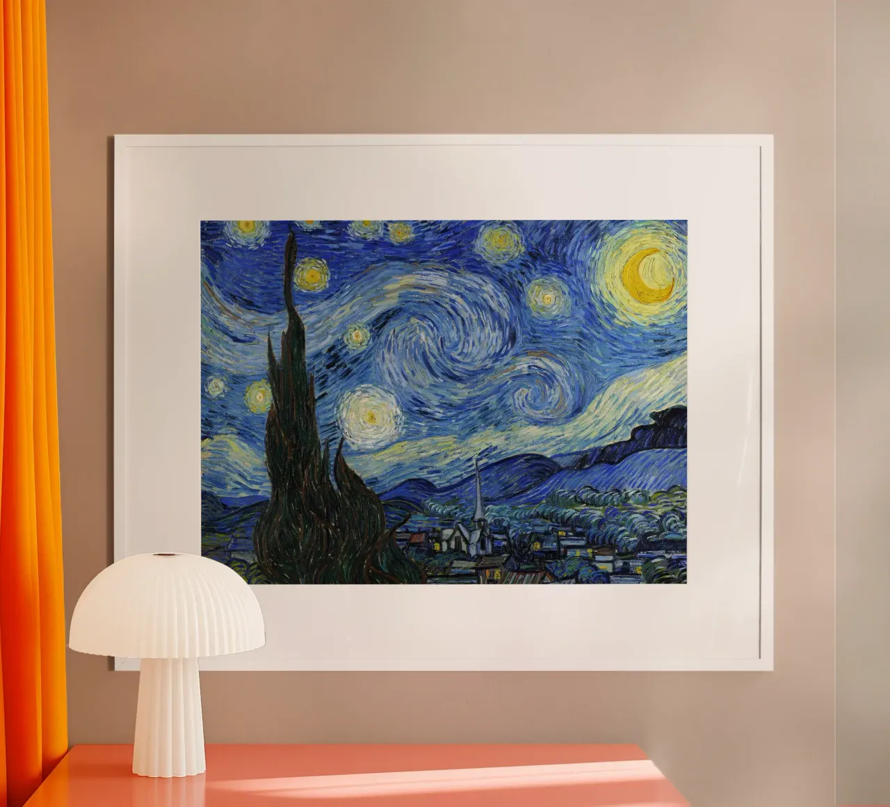 Notte stellata - Vincent van Gogh poster con telaio in plastica da Sylviepaint