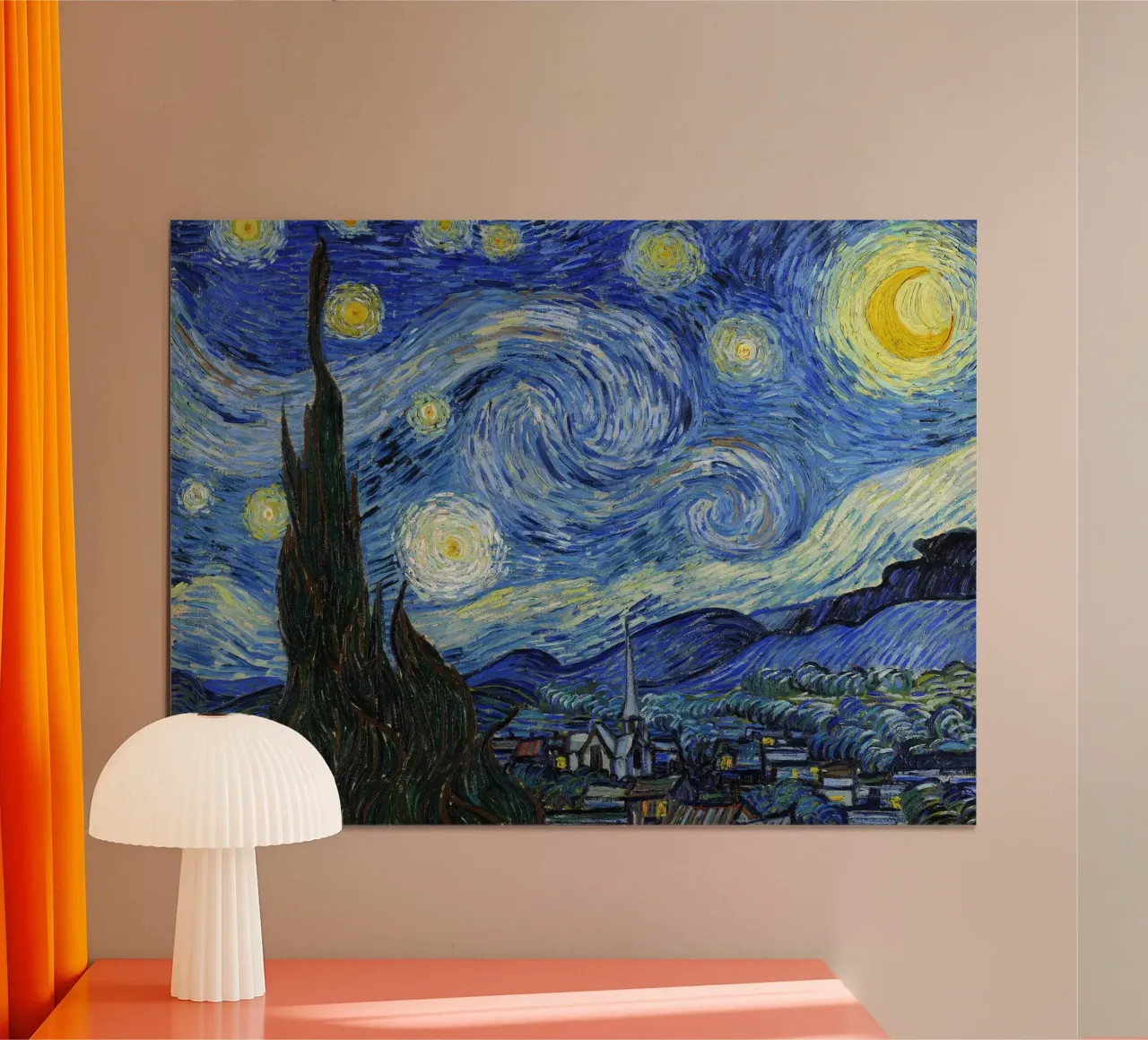 Notte stellata - Vincent van Gogh poster con telaio in plastica da Sylviepaint