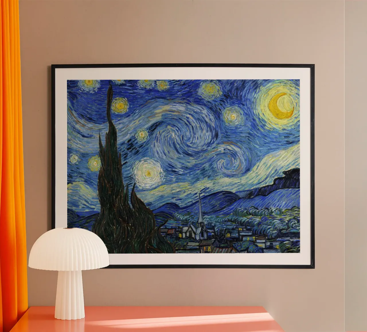 Notte stellata - Vincent van Gogh poster con telaio in plastica da Sylviepaint