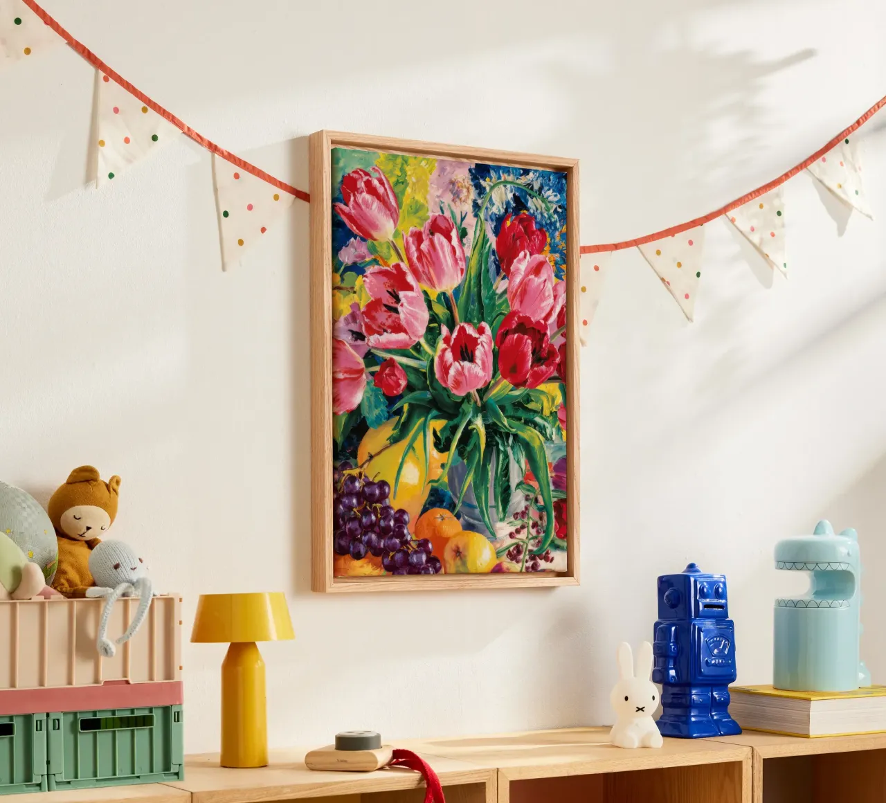 Festa dei tulipani tela con Cornice a cassetta da Lush Essence