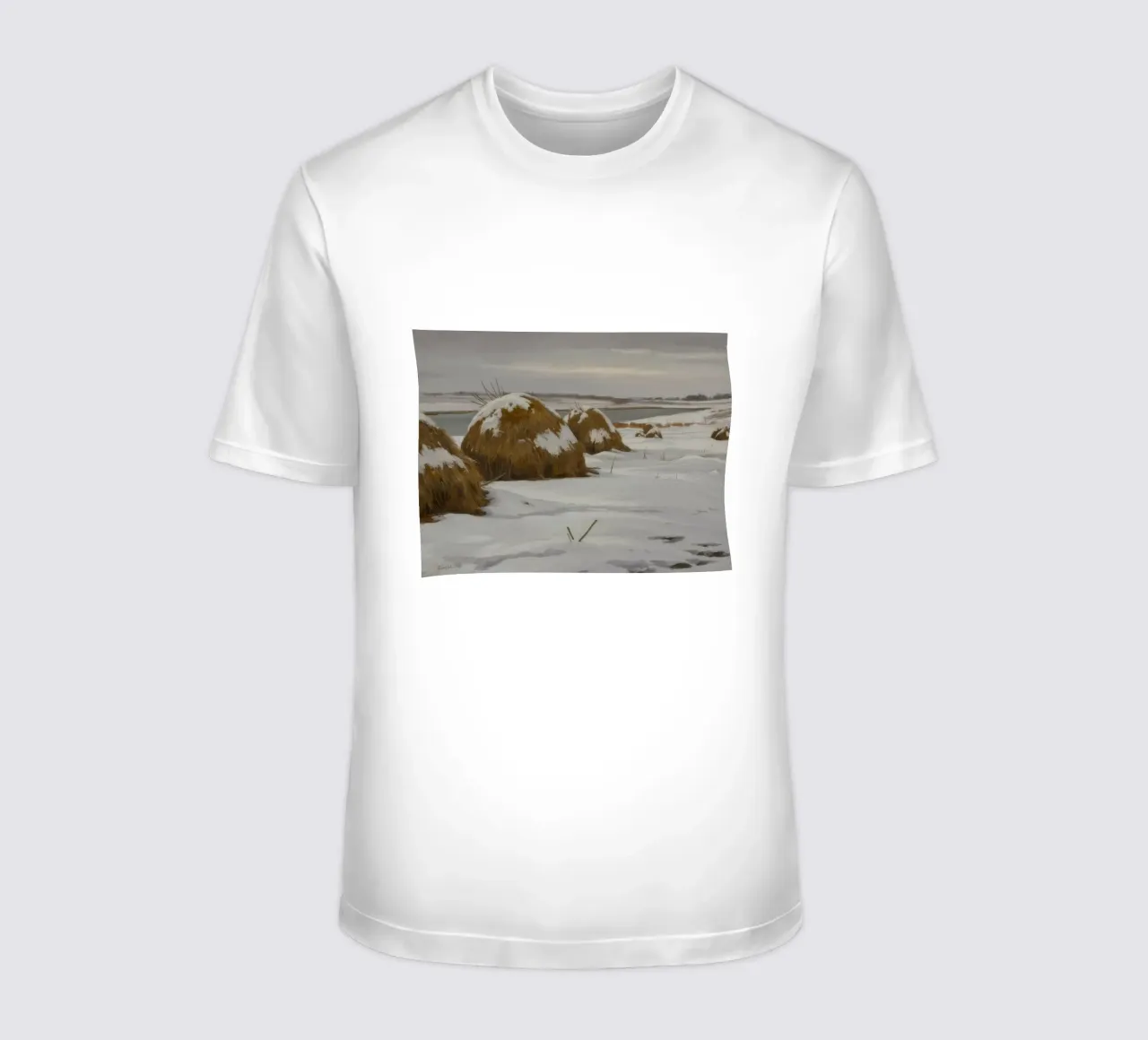 Haystacks Snowy Fields t-shirt by Radiance Landscape
