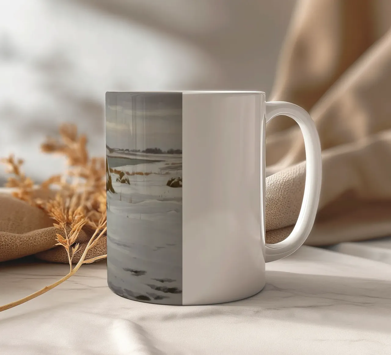 Covoni Campi innevati tazza in ceramica da Radiance Landscape