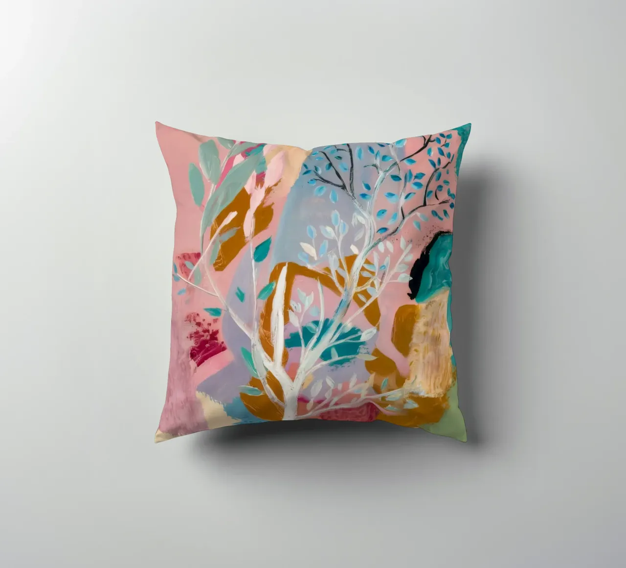 Ethereal Bloom Mist decorative cushion by Vivid Reverie