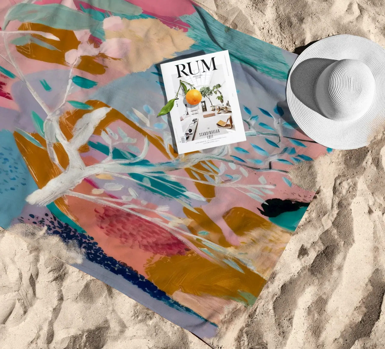 Ethereal Bloom Mist beach towel by Vivid Reverie