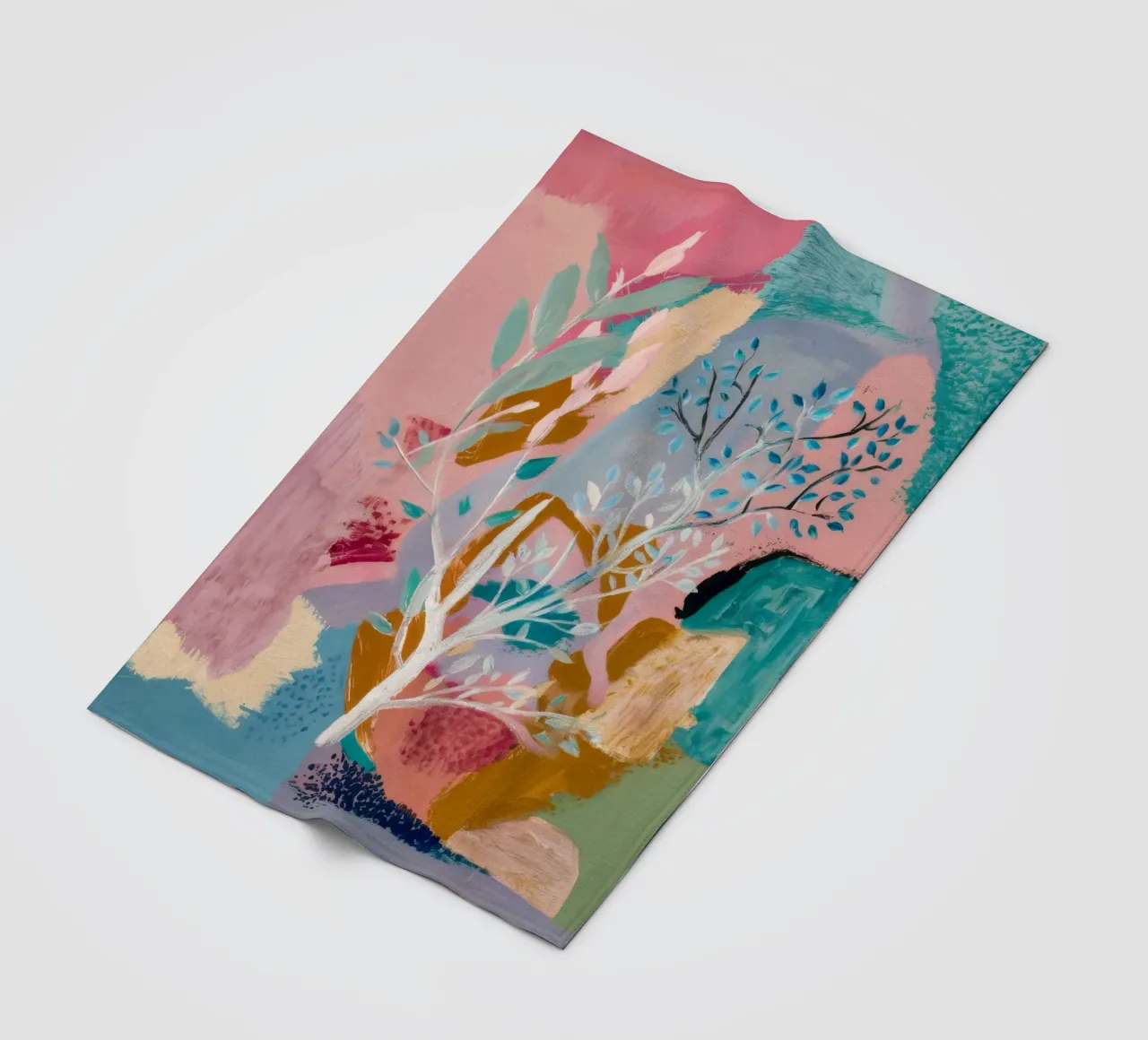Ethereal Bloom Mist fleece blanket by Vivid Reverie