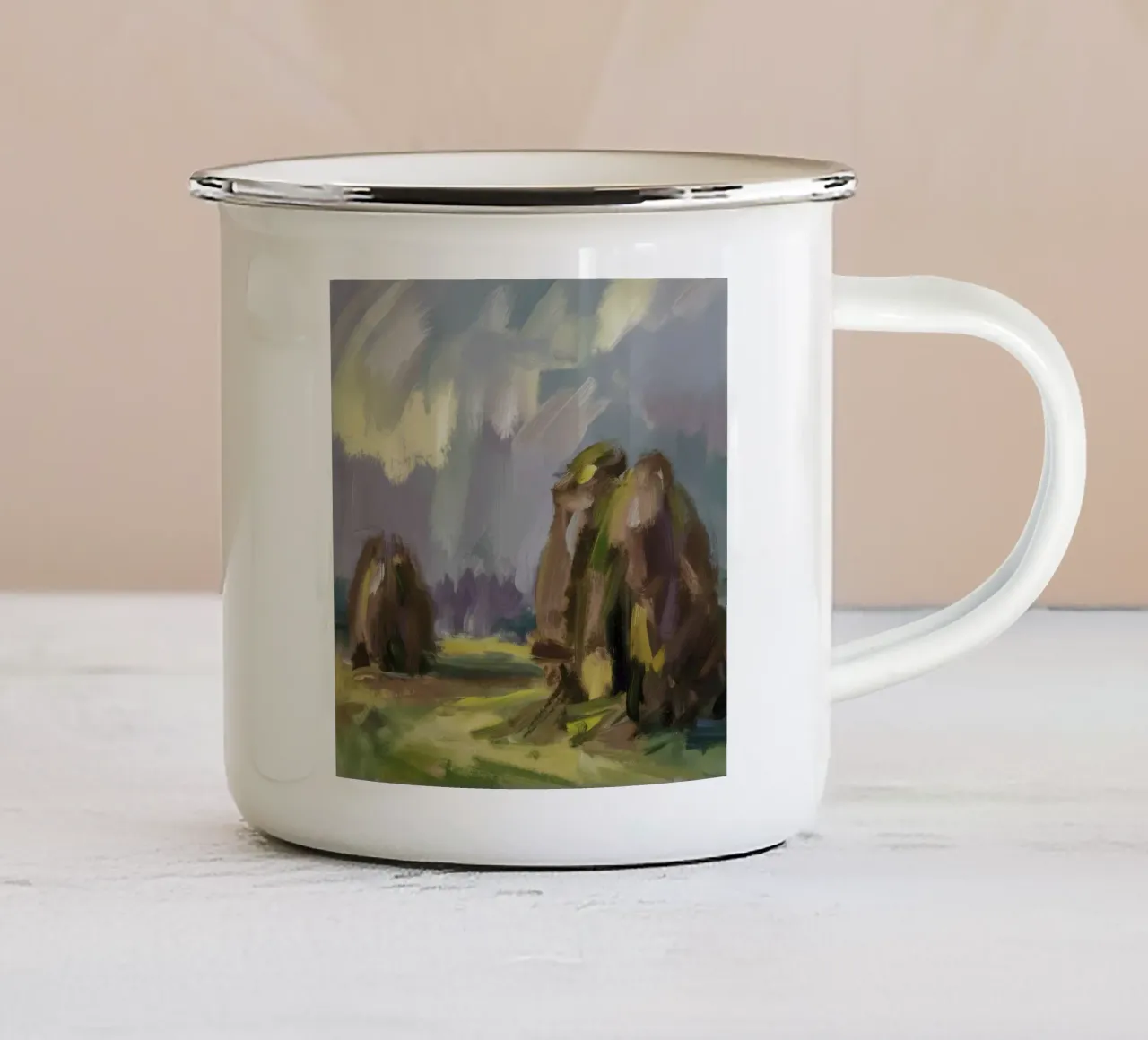 Balle di fieno Twilight tazza in smalto da Radiance Landscape