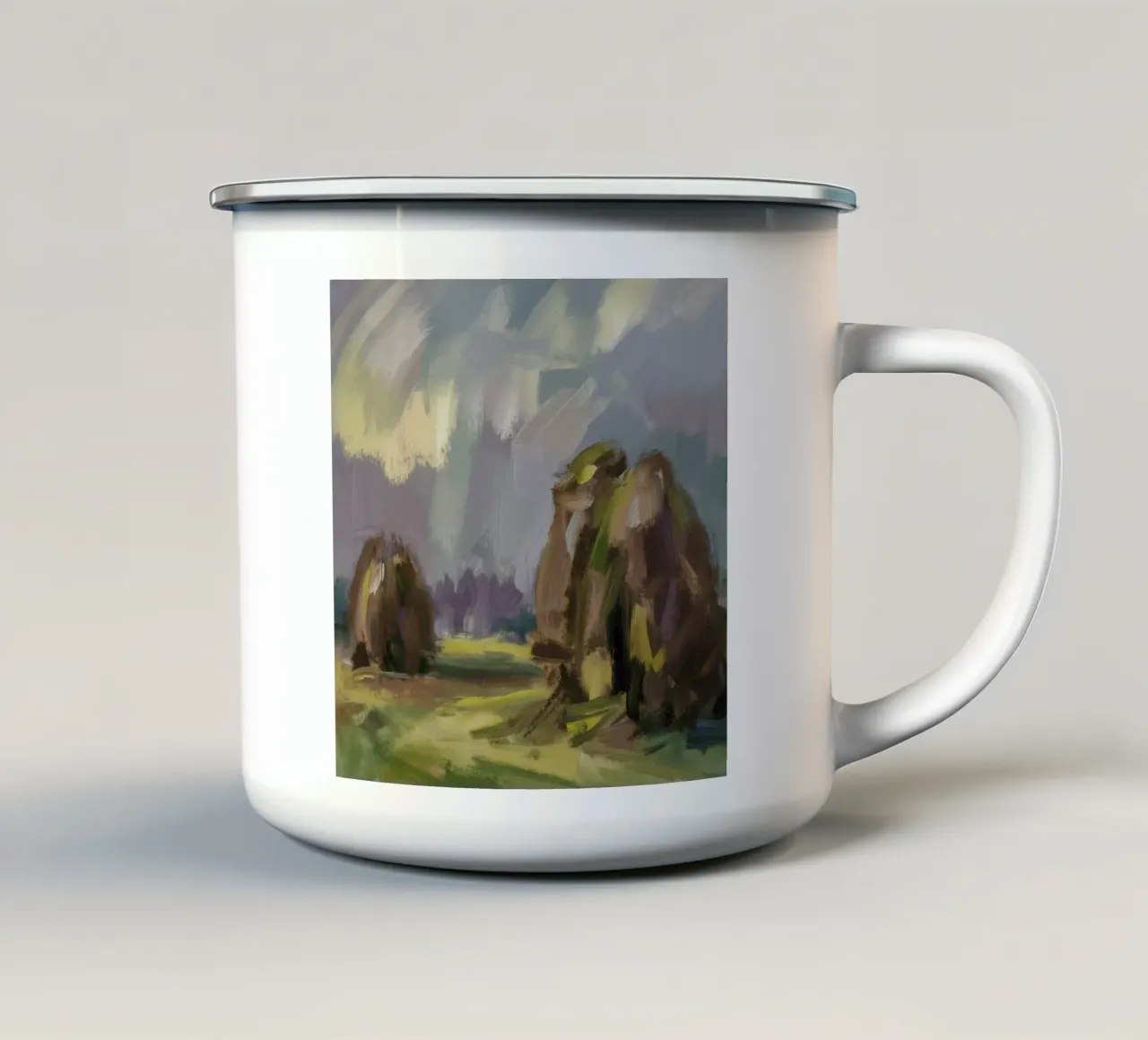 Balle di fieno Twilight tazza in smalto da Radiance Landscape