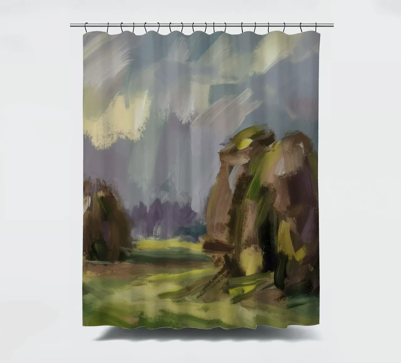 Hay Bales Twilight shower curtain by Radiance Landscape